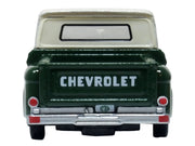 1965 Chevrolet C10 Stepside Pickup Truck Dark Green with Ivory Top 1/87 (HO) Scale Diecast Model Car by Oxford Diecast image 3