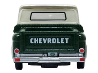 1965 Chevrolet C10 Stepside Pickup Truck Dark Green with Ivory Top 1/87 (HO) Scale Diecast Model Car by Oxford Diecast image 3