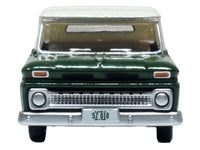 1965 Chevrolet C10 Stepside Pickup Truck Dark Green with Ivory Top 1/87 (HO) Scale Diecast Model Car by Oxford Diecast image 4