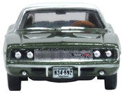 1968 Dodge Charger Racing Green Metallic with White Top and Tail Stripe 1/87 (HO) Scale Diecast Model Car by Oxford Diecast image 4