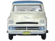 1957 Dodge D100 Sweptside Pickup Truck Ice Blue and Glacier White 1/87 (HO) Scale Diecast Model Car by Oxford Diecast image 4