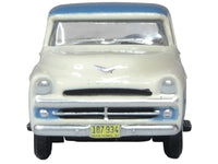 1957 Dodge D100 Sweptside Pickup Truck Ice Blue and Glacier White 1/87 (HO) Scale Diecast Model Car by Oxford Diecast image 4