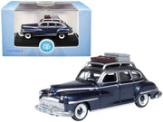 1946 DeSoto Suburban with Roof Rack and Luggage Butterfly Blue Metallic with Crystal Gray Top 1/87 (HO) Scale Diecast Model Car by Oxford Diecast image 2