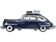 1946 DeSoto Suburban with Roof Rack and Luggage Butterfly Blue Metallic with Crystal Gray Top 1/87 (HO) Scale Diecast Model Car by Oxford Diecast image 4
