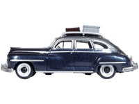 1946 DeSoto Suburban with Roof Rack and Luggage Butterfly Blue Metallic with Crystal Gray Top 1/87 (HO) Scale Diecast Model Car by Oxford Diecast image 4