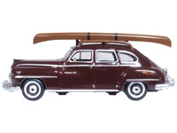 1946 DeSoto Suburban with Roof Rack and Canoe Royal Maroon 1/87 (HO) Scale Diecast Model Car by Oxford Diecast image 3