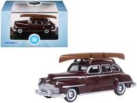 1946 DeSoto Suburban with Roof Rack and Canoe Royal Maroon 1/87 (HO) Scale Diecast Model Car by Oxford Diecast image 4