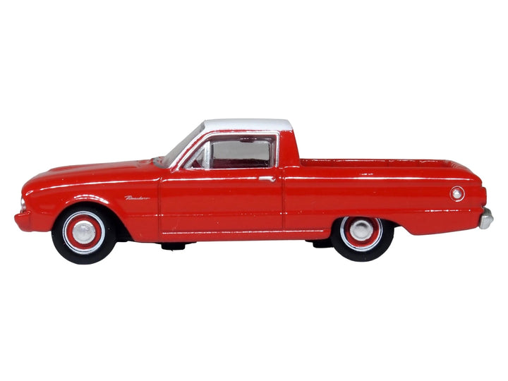 1960 Ford Falcon Ranchero Monte Carlo Red with Corinthian White Top 1/87 (HO) Scale Diecast Model Car by Oxford Diecast image 2