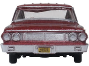 1964 Ford Country Station Wagon Squire Vintage Burgundy with Woodgrain Sides and White Interior 1/87 (HO) Scale Diecast Model Car by Oxford Diecast image 3