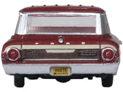 1964 Ford Country Station Wagon Squire Vintage Burgundy with Woodgrain Sides and White Interior 1/87 (HO) Scale Diecast Model Car by Oxford Diecast image 4