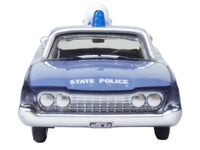1960 Ford Fairlane Sedan "Massachusetts State Police Radar Car" Blue Two-Tone 1/87 (HO) Scale Diecast Model Car by Oxford Diecast image 3