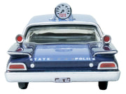 1960 Ford Fairlane Sedan "Massachusetts State Police Radar Car" Blue Two-Tone 1/87 (HO) Scale Diecast Model Car by Oxford Diecast image 4