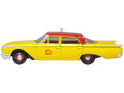 1960 Ford Fairlane Sedan "NYC Taxi" Yellow with Red Top and Interior 1/87 (HO) Scale Diecast Model Car by Oxford Diecast image 2