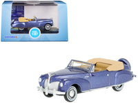 1941 Lincoln Continental Convertible Darian Blue Metallic with Tan Interior 1/87 (HO) Scale Diecast Model Car by Oxford Diecast image 2