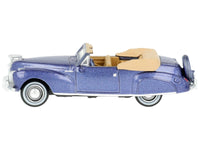1941 Lincoln Continental Convertible Darian Blue Metallic with Tan Interior 1/87 (HO) Scale Diecast Model Car by Oxford Diecast image 4