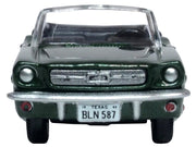 1965 Ford Mustang Convertible Ivy Green Metallic 1/87 (HO) Scale Diecast Model Car by Oxford Diecast image 4