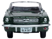 1965 Ford Mustang Convertible Ivy Green Metallic 1/87 (HO) Scale Diecast Model Car by Oxford Diecast image 4