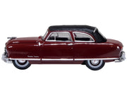 1950 Nash Rambler Custom Landau Convertible (Closed) Sunset Maroon with Black Top 1/87 (HO) Scale Diecast Model Car by Oxford Diecast image 2