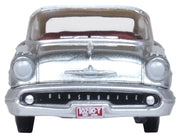 1957 Oldsmobile 88 Convertible (Top-Up) Juneau Gray with White Top and Red Interior 1/87 (HO) Scale Diecast Model Car by Oxford Diecast image 2