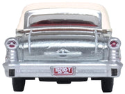 1957 Oldsmobile 88 Convertible (Top-Up) Juneau Gray with White Top and Red Interior 1/87 (HO) Scale Diecast Model Car by Oxford Diecast image 3
