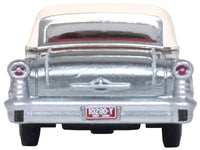 1957 Oldsmobile 88 Convertible (Top-Up) Juneau Gray with White Top and Red Interior 1/87 (HO) Scale Diecast Model Car by Oxford Diecast image 3