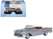 1957 Oldsmobile 88 Convertible (Top-Up) Juneau Gray with White Top and Red Interior 1/87 (HO) Scale Diecast Model Car by Oxford Diecast image 4