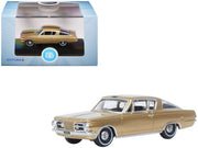 1965 Plymouth Barracuda Gold Metallic with Black Stripes 1/87 (HO) Scale Diecast Model Car by Oxford Diecast image 3