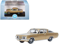 1965 Plymouth Barracuda Gold Metallic with Black Stripes 1/87 (HO) Scale Diecast Model Car by Oxford Diecast image 3