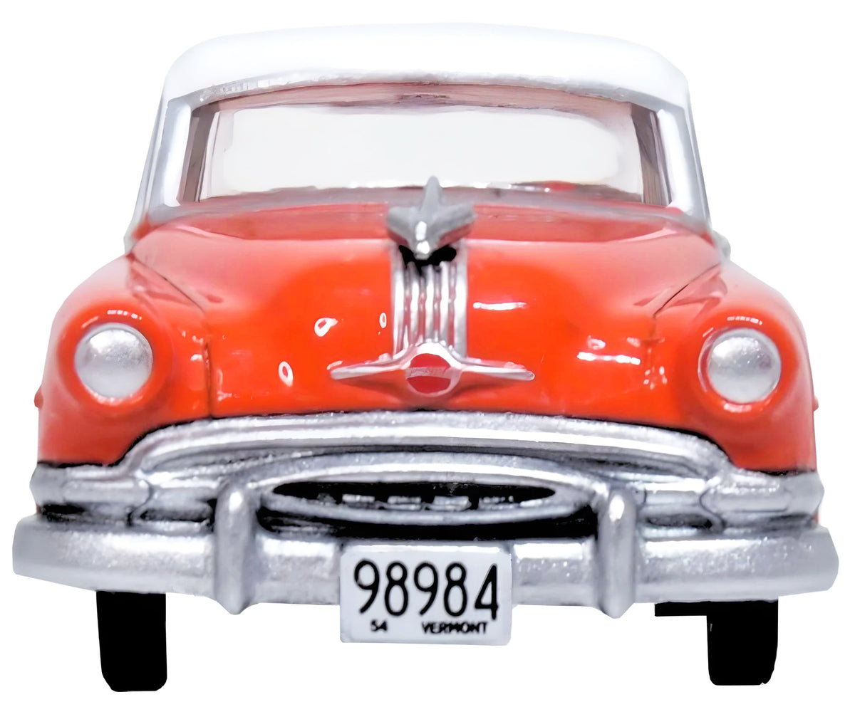 1954 Pontiac Chieftain 4 Door Coral Red with Winter White Top 1/87 (HO) Scale Diecast Model Car by Oxford Diecast image 3