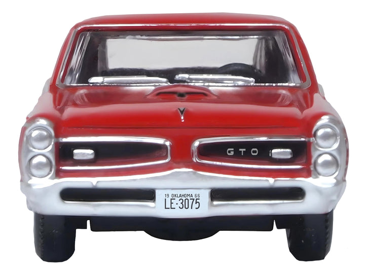 1966 Pontiac GTO Montero Red 1/87 (HO) Scale Diecast Model Car by Oxford Diecast image 2