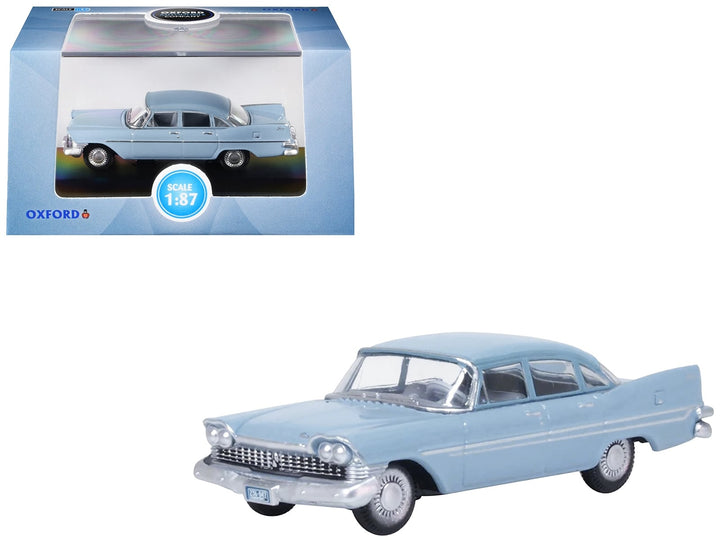 1959 Plymouth Savoy Sedan Powder Blue 1/87 (HO) Scale Diecast Model Car by Oxford Diecast image 2