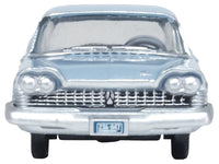 1959 Plymouth Savoy Sedan Powder Blue 1/87 (HO) Scale Diecast Model Car by Oxford Diecast image 3