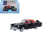 1956 Ford Thunderbird Raven Black with Fiesta Red Top 1/87 (HO) Scale Diecast Model Car by Oxford Diecast image 3