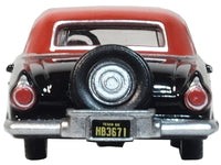 1956 Ford Thunderbird Raven Black with Fiesta Red Top 1/87 (HO) Scale Diecast Model Car by Oxford Diecast image 4