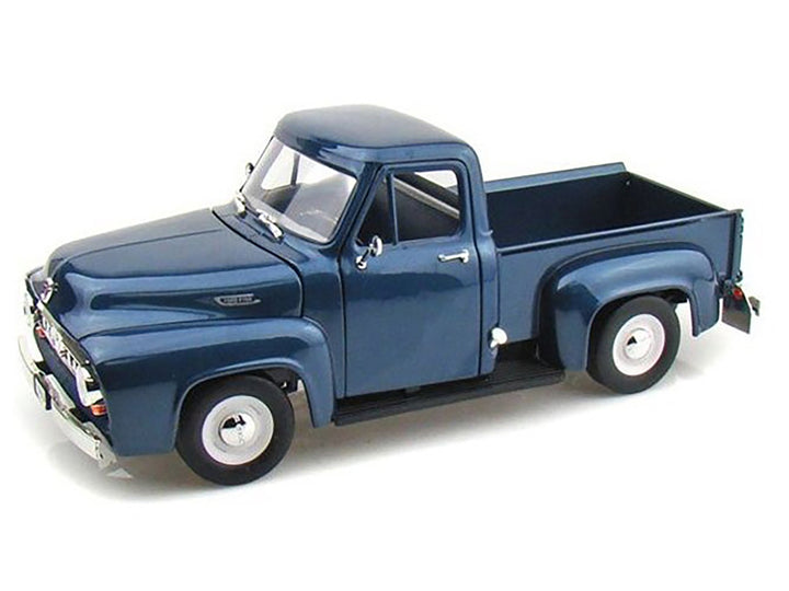 1953 Ford F-100 Pickup Dark Blue 1/18 Diecast Model Car by Road Signature image 2