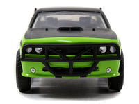 Letty's Dodge Challenger SRT8 Green with Matt Black Top and Hood and Black Stripes "Furious 7" (2015) Movie "Fast & Furious 25th Anniversary" Series 1/32 Diecast Car Model by Jada image 3