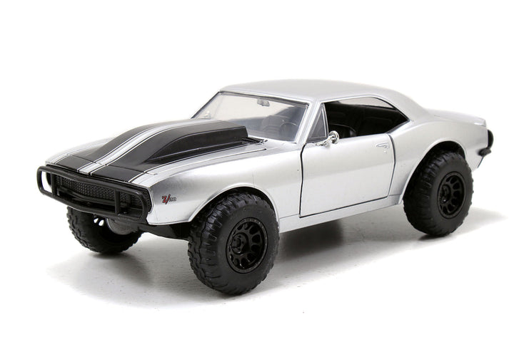Roman's Chevrolet Camaro Z/28 Silver "Fast & Furious 7" Movie 1/24 Diecast Model Car by Jada image 2