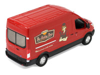 GreenLight 1:64 2019 Ford Transit high-roof van, red Hobby Shop Mobile Mechanic, with car jack and battery — item 97170E