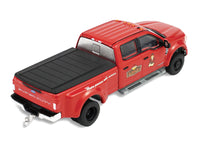 GreenLight 1:64 2022 Ford F-450 dually pickup, red Hobby Shop Auto Mechanic, with mechanic figure — item 97170F