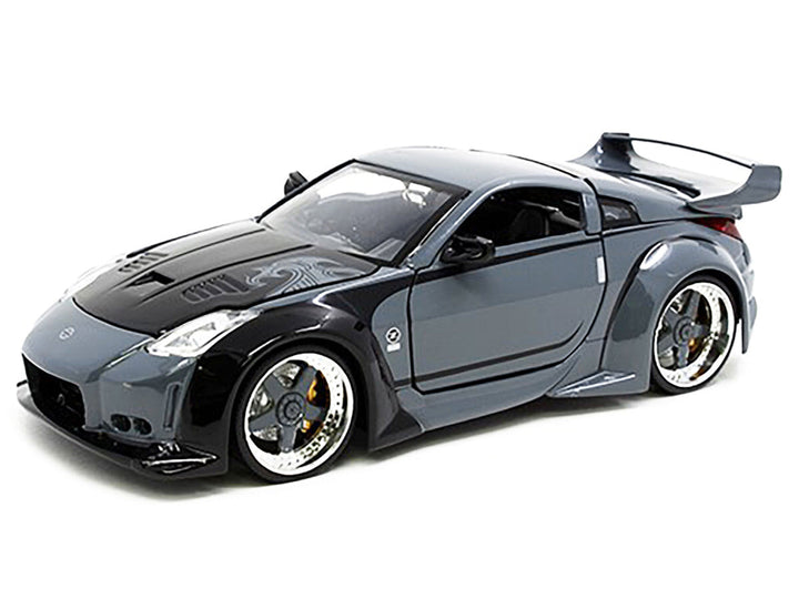 D.K.'s Nissan 350Z Gray and Black with Graphics "Fast & Furious 25th Anniversary" Series 1/24 Diecast Model Car by Jada image 2