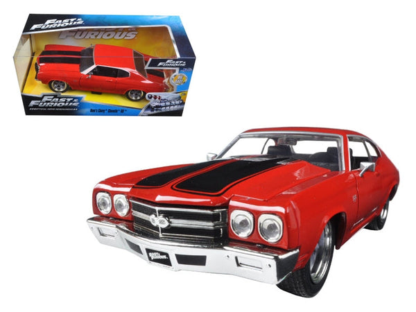 Jada 97193 Dom's red Chevrolet Chevelle SS with black stripes, Fast & Furious, 1:24 diecast model