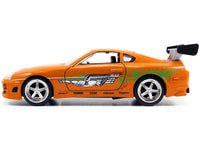 Brian's Toyota Supra Orange with Graphics "The Fast and the Furious" (2001) Movie "Fast & Furious 25th Anniversary" Series 1/32 Diecast Car Model by Jada image 2