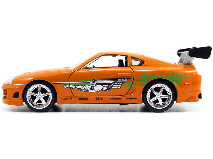 Brian's Toyota Supra Orange with Graphics "The Fast and the Furious" (2001) Movie "Fast & Furious 25th Anniversary" Series 1/32 Diecast Car Model by Jada image 2