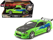 Brian's Mitsubishi Eclipse Green with Black Hood and Graphics "The Fast and The Furious" (2001) Movie "25 Years of Fast & Furious" Series 1/24 Diecast Model by Jada