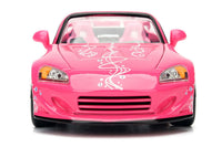 Suki's 2001 Honda S2000 Convertible Pink with Graphics "25 Years of Fast & Furious" "2 Fast 2 Furious" (2003) Movie 1/24 Diecast Model Car by Jada image 4