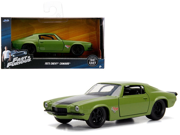 Jada 99521 Dom's green 1973 Chevrolet Camaro F-Bomb with black hood stripe, Fast & Furious, 1:32 diecast