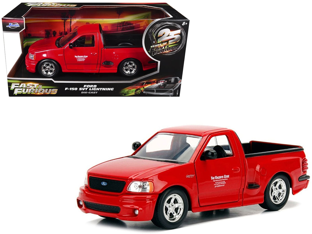 Ford F-150 SVT Lightning Pickup Truck Red "The Fast and the Furious" (2001) Movie "25 Years of Fast & Furious" Series 1/24 Diecast Model Car by Jada