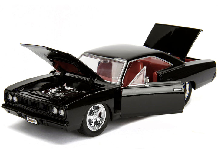 1970 Plymouth Road Runner 440 Black with Red Interior "Bigtime Muscle" Series 1/24 Diecast Model Car by Jada image 2