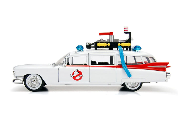 1959 Cadillac Ambulance Ecto-1 White "Ghostbusters" Movie "Hollywood Rides" Series 1/24 Diecast Model Car by Jada image 2