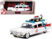1959 Cadillac Ambulance Ecto-1 White "Ghostbusters" Movie "Hollywood Rides" Series 1/24 Diecast Model Car by Jada image 4